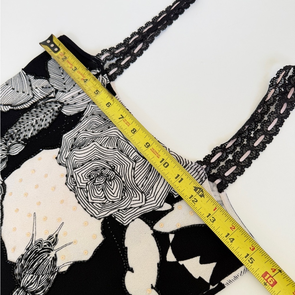 Alberto Makali Monochrome Floral Open Cardigan &‎ Tank Top Set Sz M Romantic - Picture 16 of 16